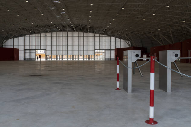 March 26, 2021, Catanzaro, Calabria, Italy: An empty view of inside spaces of the new hub. Lieutenant general, Francesco Paolo Figliuolo, recently appointed as extraordinary commissioner for the COVID-19 emergency, and Fabrizio Curcio, Head of Department of Civil Protection, visited new vaccination hubs in Calabria. In Catanzaro, in the seacoast district â€oeLidoâ€Â, they visited the new Trade Fair Center selected as potential hub. Sergio Abramo, Mayor of Catanzaro, and Antonino Spirlo¬, and temporary Regional Governor, guided them during the visit. The increasing of vaccination hubs is considered a priority, specially considering the rising number of cases within the region. Catanzaro Italy - ZUMAs197 20210326_zaa_s197_165 Copyright: xValeriaxFerrarox