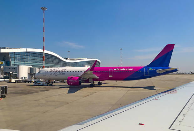 Henri Coanda International Airport in Bucharest, Romania on March 27, 2021.