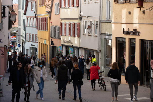 Tuebingen Themenbilder: Tuebingen in Zeit der Corona-Pandemie, 28.03.2021 Themenbilder: Tuebingen in Zeit der Corona-Pandemie, 28.03.2021, Copyright: xEIBNER DROFITSCHx EP_ddh
