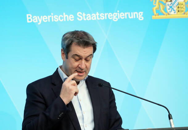 Pressekonfernez von Ministerpräsident Markus Söder Dr. Markus Söder Soeder, München Bayern Deutschland Prinz-Carl-Palais