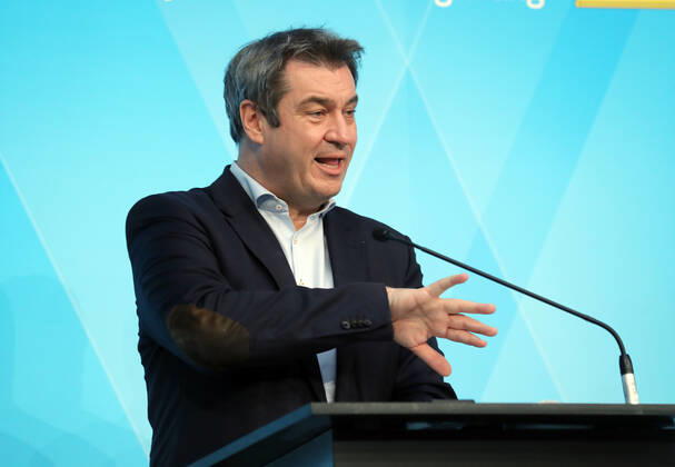 Pressekonfernez von Ministerpräsident Markus Söder Dr. Markus Söder Soeder, München Bayern Deutschland Prinz-Carl-Palais