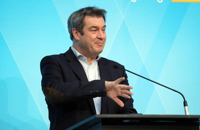 Pressekonfernez von Ministerpräsident Markus Söder Dr. Markus Söder Soeder, München Bayern Deutschland Prinz-Carl-Palais