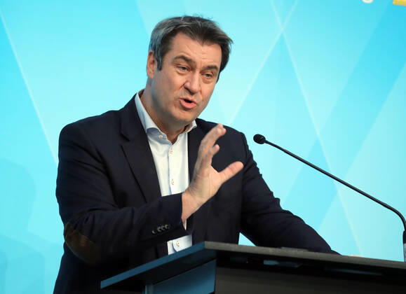 Pressekonfernez von Ministerpräsident Markus Söder Dr. Markus Söder Soeder, München Bayern Deutschland Prinz-Carl-Palais