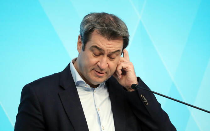 Pressekonfernez von Ministerpräsident Markus Söder Dr. Markus Söder Soeder, München Bayern Deutschland Prinz-Carl-Palais