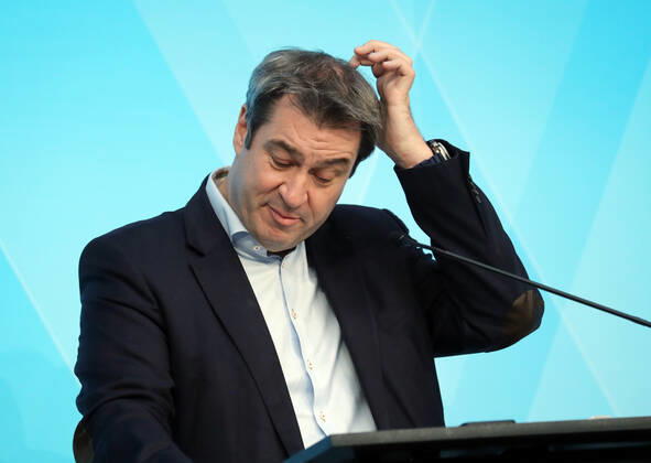 Pressekonfernez von Ministerpräsident Markus Söder Dr. Markus Söder Soeder, München Bayern Deutschland Prinz-Carl-Palais