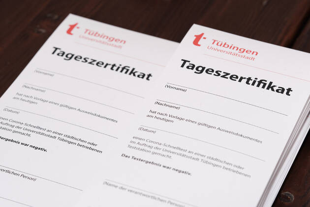 Tuebingen Corona Teststation auf dem Gelaende der CeGaT GmbH, Tuebingen, 30.03.2021 Tuebinger Tagestickets Tageszertifikat. Tuebingen, 30.03.2021 Copyright: xEibner-Pressefoto ThomasxDingesx EP_TDS