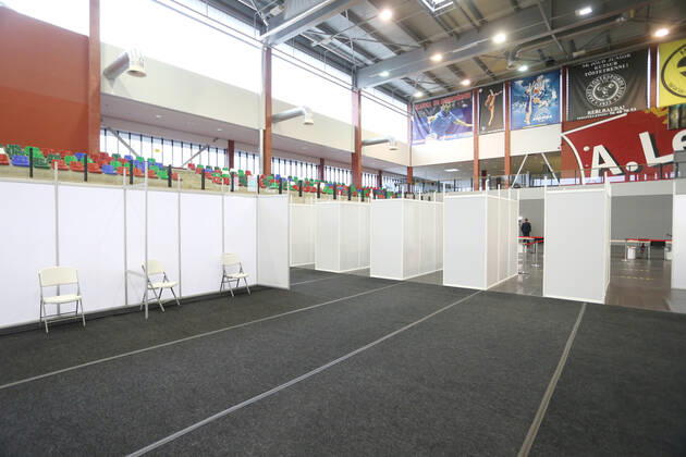 31.03.2021, Tartu Preparations for the covid-19 vaccination center to be built in the Tartu A Le Coq sports building have been completed. Photo Sille Annuk, Tartu PM Tartu Tartumaa Estonia 1SA31MAR21A10  Copyright: xSILLExANNUKx