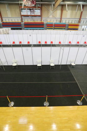 31.03.2021, Tartu Preparations for the covid-19 vaccination center to be built in the Tartu A Le Coq sports building have been completed. Photo Sille Annuk, Tartu PM Tartu Tartumaa Estonia 1SA31MAR21A24  Copyright: xSILLExANNUKx