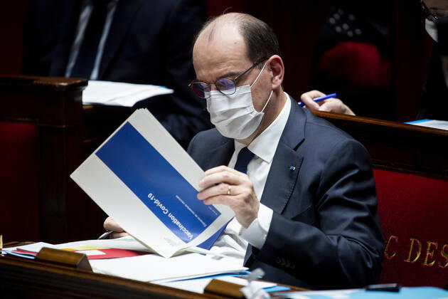 Frankreich, Sitzung der Nationalversammlung in Paris Jean Castex - Premier Ministre NEWS : Declaration du Premier Ministre sur l Evolution de la situation Sanitaire - Paris - 01 04 2021 JBAutissier Panoramic 