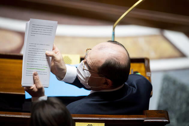 Frankreich, Sitzung der Nationalversammlung in Paris Jean Castex - Premier Ministre NEWS : Declaration du Premier Ministre sur l Evolution de la situation Sanitaire - Paris - 01 04 2021 JBAutissier Panoramic 