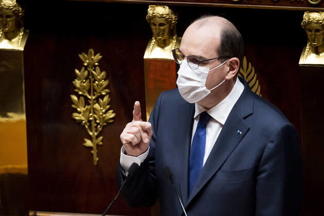 Frankreich, Sitzung der Nationalversammlung in Paris Jean Castex - Premier Ministre NEWS : Declaration du Premier Ministre sur l Evolution de la situation Sanitaire - Paris - 01 04 2021 JBAutissier Panoramic 
