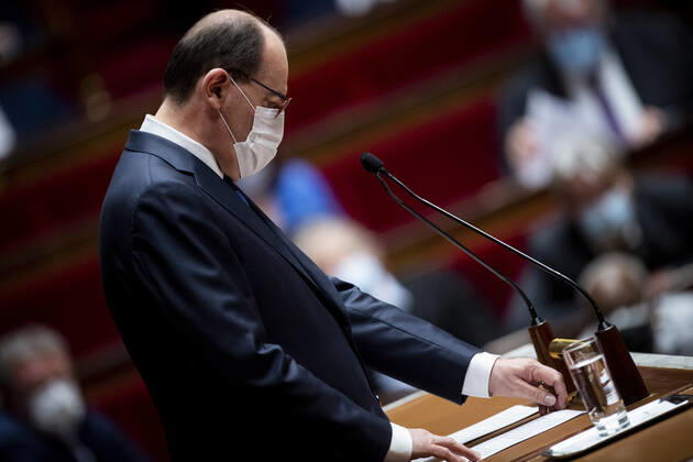 Jean Castex - Premier Ministre NEWS : Declaration du Premier Ministre sur l Evolution de la situation Sanitaire - Paris - 01 04 2021 JBAutissier Panoramic 