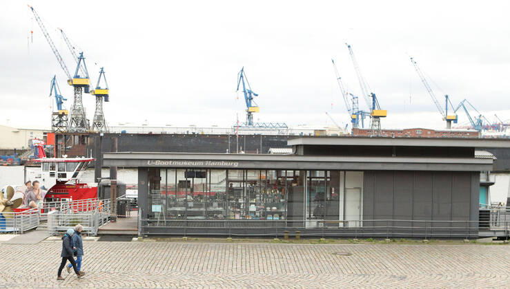 Das U-Bootmuseum auf dem nahezu menschenleeren Fischmarkt auf St. Pauli während des Lockdowns im April. Altona Hamburg