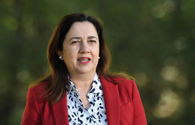 ANNASTACIA PALASZCZUK COVID19 PRESSER, Queensland Premier Annastacia Palaszczuk is seen during a press conference in Brisbane, Friday, April 2, 2021.Premier Palaszczuk announced that Queensland has recorded eight new cases of Coronavirus (COVID-19) today with seven acquired overseas and detected in hotel quarantine, but no community transmission. ( NO ARCHIVING, EDITORIAL USE ONLY, NO USE IN BOOKS WITHOUT CONSENT BRISBANE QLD AUSTRALIA  Copyright: xDARRENxENGLANDx 20210402001531806299