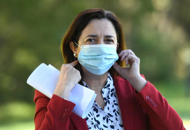 ANNASTACIA PALASZCZUK COVID19 PRESSER, Queensland Premier Annastacia Palaszczuk is seen during a press conference in Brisbane, Friday, April 2, 2021.Premier Palaszczuk announced that Queensland has recorded eight new cases of Coronavirus (COVID-19) today with seven acquired overseas and detected in hotel quarantine, but no community transmission. ( NO ARCHIVING, EDITORIAL USE ONLY, NO USE IN BOOKS WITHOUT CONSENT BRISBANE QLD AUSTRALIA  Copyright: xDARRENxENGLANDx 20210402001531806504