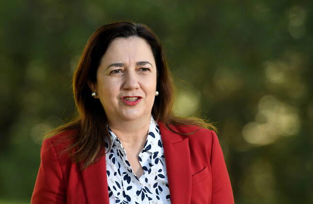 ANNASTACIA PALASZCZUK COVID19 PRESSER, Queensland Premier Annastacia Palaszczuk is seen during a press conference in Brisbane, Friday, April 2, 2021. Premier Palaszczuk announced that Queensland has recorded eight new cases of Coronavirus (COVID-19) today with seven acquired overseas and detected in hotel quarantine, but no community transmission. ( NO ARCHIVING, EDITORIAL USE ONLY, NO USE IN BOOKS WITHOUT CONSENT BRISBANE QLD AUSTRALIA  Copyright: xDARRENxENGLANDx 20210402001531808707