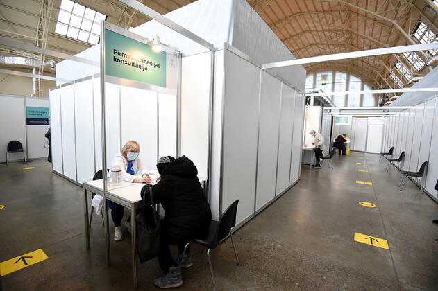 (210403) -- RIGA, April 3, 2021 -- Photo taken on April 3, 2021 shows a mass immunization center in Riga, Latvia. Latvia on Saturday opened mass immunization centers in eight cities and towns in a bid to ramp up vaccinations against COVID-19, health authorities informed. (Photo by Xinhua) LATVIA-RIGA-COVID-19-MASS IMMUNIZATION CENTER-OPENING EdijsxPalens