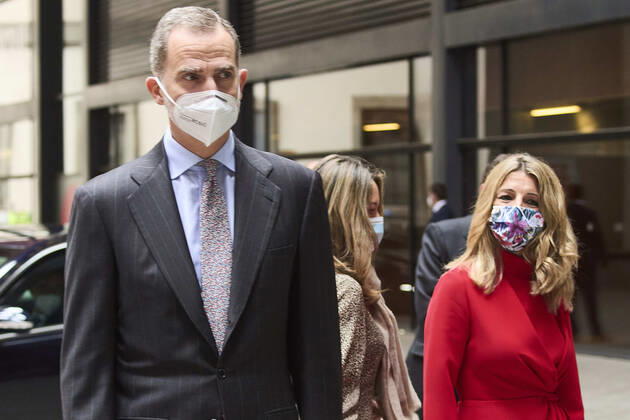 08-04-2021 King Felipe during the 7th edition of the Spanish confederation of small and medium enterprises, CEPYME, award at the national art museum in Madrid. No Spain Â  Copyright: xPPEx