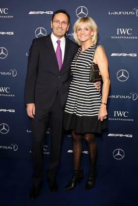 Christa Kinshofer mit Ehemann Erich - 10th Laureus Media Award in Berlin, Germany on 12.11.2014 Copyright: xJamesxColdreyx