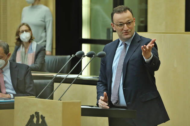 Bundesgesundheitsminister Jens Spahn hält eine Rede im Bundesrat 22.4.2021 Bundesgesundheitsminister Jens Spahn hält eine Rede im Bundesrat Berlin Bundesrat Berlin GER