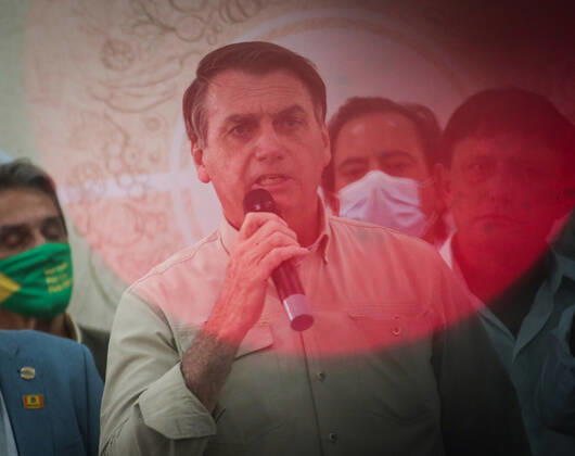 BELÉM, PA - 23.04.2021: BOLSONARO ENTREGA ALIMENTOS EM BELÉM - President Jair Bolsonaro (without a party) delivers food this Friday (23) in Belém do Pará. The event takes place at Belém Air Force Base and is part of the Brasil Fraterno initiative, which aims to serve needy families in regions of social crisis. x2057147x  FilipexBispo