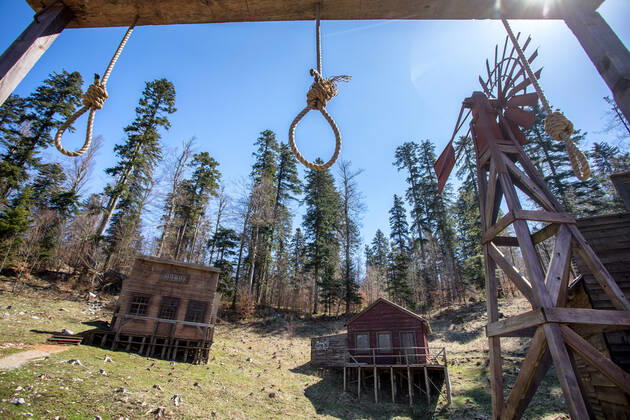 The famous cowboy village Roswell, located in the Municipality of Fužine, opened its doors to visitors The village of Roswell, where the film Winnetou was filmed, opened its doors to visitors in Fuzine, Croatia on April 24, 2021. NelxPavletic PIXSELL
