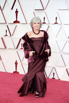 April 25, 2021, Los Angeles, California, USA: Actress RITA MORENO on the red carpet of The 93rd Oscars at Union Station. Los Angeles USA - ZUMA 20210425_mda_z03_271 Copyright: xMattxPetitx