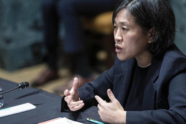 U.S. Trade Representative Katherine Tai testifies before the Senate Appropriations Subcommittee on Commerce, Justice, Science, and Related Agencies during a hearing on the proposed budget for fiscal year 2022 for the Office of the U.S. Trade Representative on Capitol Hill on Wednesday, April 28, 2021 in Washington, DC. Pool  WASP20210428110 SarahxSilbiger