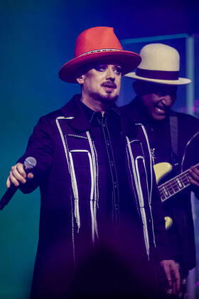 Boy George Vejle, Denmark. 13th, April 2019. The English singer and songwriter Boy George performs a live concert at Spektrum Vejle. Vejle Denmark  Copyright: xGonzalesxPhoto LassexLagonix