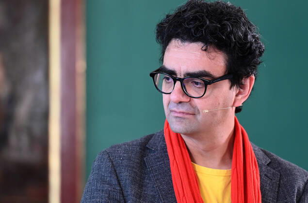 Pressekonferenz zur Programmpräsentation der Mozartwooche 2022 in Salzburg, am 19.05.21. Das Bild zeigt den Intendaten der Mozartwochen, Rolando Villazon während seines Vortrags zur Programmpräsentation 2021 - Pressekonferenz zur Programmpräsentation der Mozartwooche 2022 in Salzburg, am 19.05.21