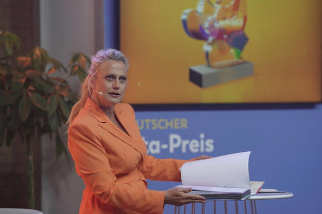 Verleihung des deutschen KITA Preis 2021 Aktuell, 09.06.2021, Berlin, Morderatorin Barbara Schoeneberger bei der Verleihung des Deutschen KITA Preis 2021 Berlin Berlin Deutschland
