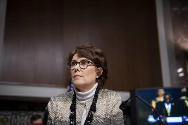 United States Senator Jacky Rosen (Democrat of Nevada) listens to the panel during a Senate Committee on Armed Services hearing to examine the Department of Defense budget posture in review of the Defense Authorization Request for fiscal year 2022, in the Dirksen Senate Office Building in Washington, DC, Thursday, June 10, 2021. Copyright: xRodxLamkeyx xCNPx MediaPunchx