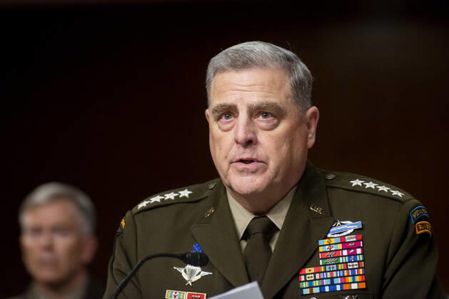 General Mark Milley, Chairman of the Joint Chiefs of Staff offers his opening remarks as he appears before a Senate Committee on Armed Services hearing to examine the Department of Defense budget posture in review of the Defense Authorization Request for fiscal year 2022, in the Dirksen Senate Office Building in Washington, DC, Thursday, June 10, 2021. Copyright: xRodxLamkeyx xCNPx MediaPunchx
