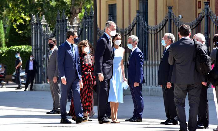 Spanish King Felipe VI and Queen Letizia Ortiz awarded by Andalucia Medal of Honor in Sevilla, on Monday 14 June 2021 Cordon Press