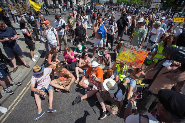 14 06 2021. London, United Kingdom. Anti Lockdown Protest Westminster. Copyright: xMartynxWheatleyx xParsonsxMediax PAR-7361-0022