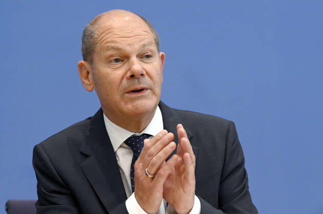 Olaf Scholz bei der Pressekonferenz zum Regierungsentwurf für den Bundeshaushalt 2022 und den Finanzplan bis 2025 im Haus der Bundespressekonferenz. Berlin, 23.06.2021