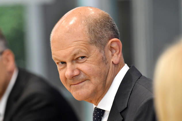 Olaf Scholz bei der Pressekonferenz zum Regierungsentwurf für den Bundeshaushalt 2022 und den Finanzplan bis 2025 im Haus der Bundespressekonferenz. Berlin, 23.06.2021