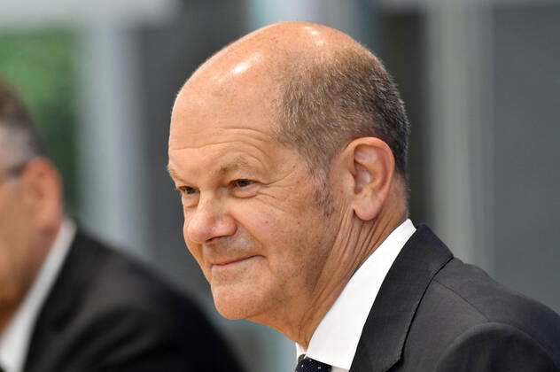 Olaf Scholz bei der Pressekonferenz zum Regierungsentwurf für den Bundeshaushalt 2022 und den Finanzplan bis 2025 im Haus der Bundespressekonferenz. Berlin, 23.06.2021