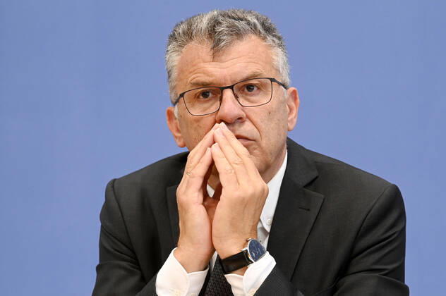 Staatssekretär Werner Gatzer bei der Pressekonferenz zum Regierungsentwurf für den Bundeshaushalt 2022 und den Finanzplan bis 2025 im Haus der Bundespressekonferenz. Berlin, 23.06.2021
