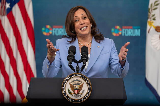 Bilder des Jahres 2021, News 06 Juni Vice President Kamala Harris speaks as she leads the U.S. delegation at the Generation Equality Forum in Washington, DC on Wednesday, June 30, 2021.  WAP2021063014 KenxCedeno