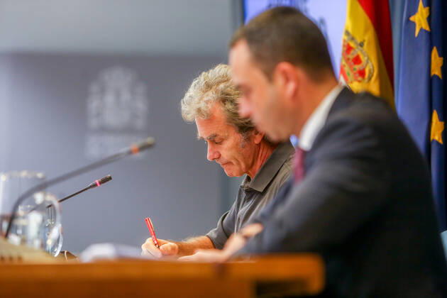 The director of the Center for Coordination of Alerts and Health Emergencies, Fernando Simon, during a conference to report on the Covid-19 pandemic, July 12, 2021, at the Ministry of Health, Madrid, (Spain). At the conference, Fernando Simon has reported that the incidence has risen this Monday to 368 cases in 14 days, and in the case of unvaccinated and aged below 30 years stands at 800. HEALTH;COVID-19;PANDEMIC;FERNANDO SIMON LagenciaEP PRESS R.Rubio.POOL 07 12 2021 Madrid, (Spain) Madrid, (Spain) Spain Copyright: xLagenciaEPxPRESS R.Rubio.POOLx 3840405