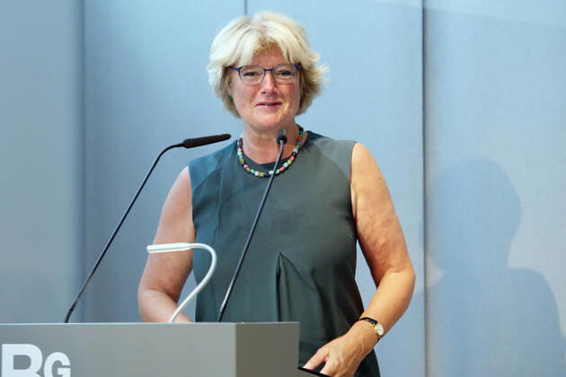 Monika Grütters bei der Pressekonferenz zum Neuerwerb Bacchant von Lovis Corinth für die Berlinische Galerie. Berlin, 13.07.2021