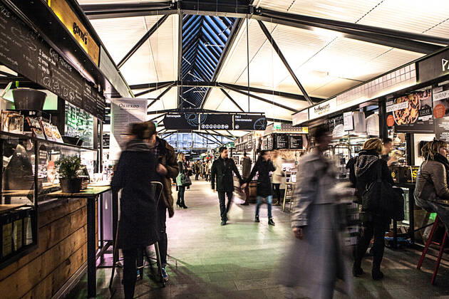 Torvehallerne, Copenhagen, Denmark Torvehallerne is the biggest food market located in central Copenhagen. You find more than 60 stands that sell fresh meat, fish and vegetables as you find small places where you can have a quick bite. Copenhagen Denmark Copyright: xGonzalesxPhoto JonasxKjaerx