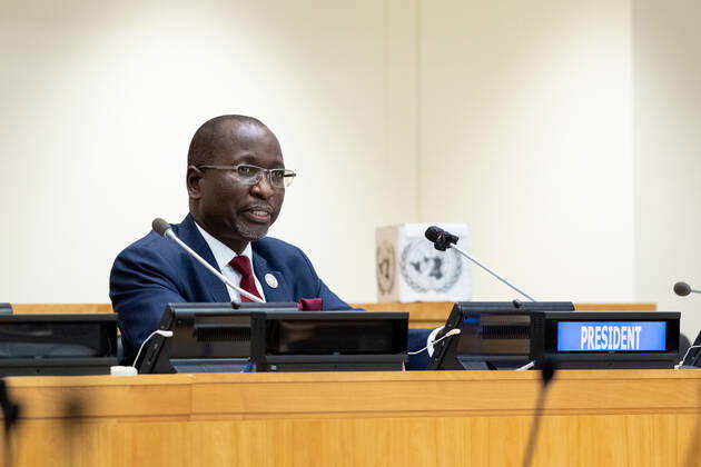 News Bilder des Tages (210723) -- UNITED NATIONS, July 23, 2021 -- Collen Vixen Kelapile addresses the opening of the 2022 session of the UN Economic and Social Council at the UN headquarters in New York, on July 23, 2021. Botswana s UN ambassador, Collen Vixen Kelapile, who became the new president of the UN Economic and Social Council (ECOSOC) on Friday, saw a more important role of the council in the challenging times. ( Handout via Xinhua) UN-ECOSOC-NEW PRESIDENT EskinderxDebebe UNxPhoto 