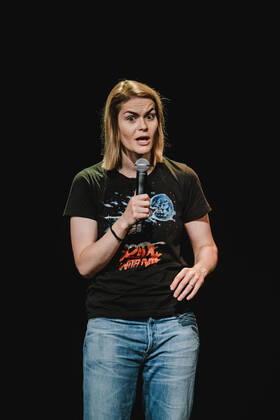 Hazel Brugger Bern, Switzerland. 14th, August 2021. The Swiss-German comedian Hazel Brugger performs a live stand-up comedy show at Bierh?beli in Bern. Bern Switzerland Copyright: xGonzalesxPhoto TilmanxJentzschx