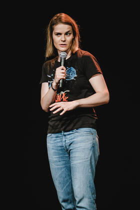 Hazel Brugger Bern, Switzerland. 14th, August 2021. The Swiss-German comedian Hazel Brugger performs a live stand-up comedy show at Bierh?beli in Bern. Bern Switzerland Copyright: xGonzalesxPhoto TilmanxJentzschx