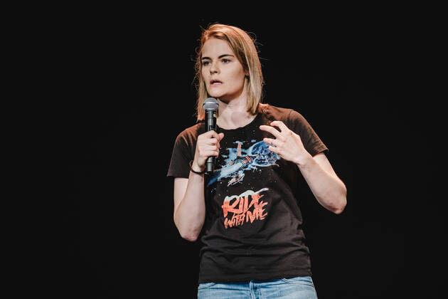 Hazel Brugger Bern, Switzerland. 14th, August 2021. The Swiss-German comedian Hazel Brugger performs a live stand-up comedy show at Bierh?beli in Bern. Bern Switzerland Copyright: xGonzalesxPhoto TilmanxJentzschx