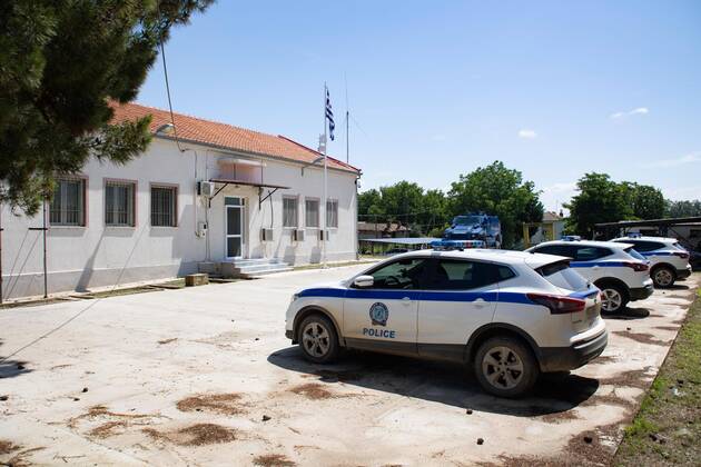 Greece Strengthens Its Border Protection Border police station with vehicles in Nea Vyssa. Greece strengthens its surveillance capabilities to fight the increased refugee and migrants flows from Turkey. The border protection at Greek Turkish borders in Evros region is reinforced, supported by the EU, with more Frontex personnel and vehicles, more Greek border police officers, drones, building a new fence and wall, watchtowers with thermal remote cameras and radar on the tower, new combat vehicles and control rooms. Evros Region, Greece on June 18, 2021 Evros Region Greece economou-notitle210820_npwXz Copyright: xNicolasxEconomoux