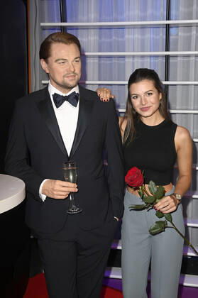 Maxime Herbord bei der Enthüllung der Wachsfigur von Leonardo DiCaprio im Madame Tussauds. Berlin, 31.08.2021