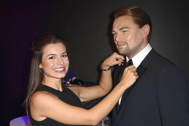 Maxime Herbord bei der Enthüllung der Wachsfigur von Leonardo DiCaprio im Madame Tussauds. Berlin, 31.08.2021